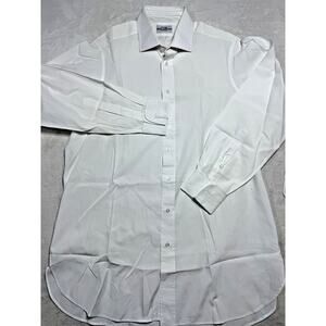 Dege & Skinner Savile Row Bespoke Cotton Dress Shirt 15 x 34 French Cuffs Tailor